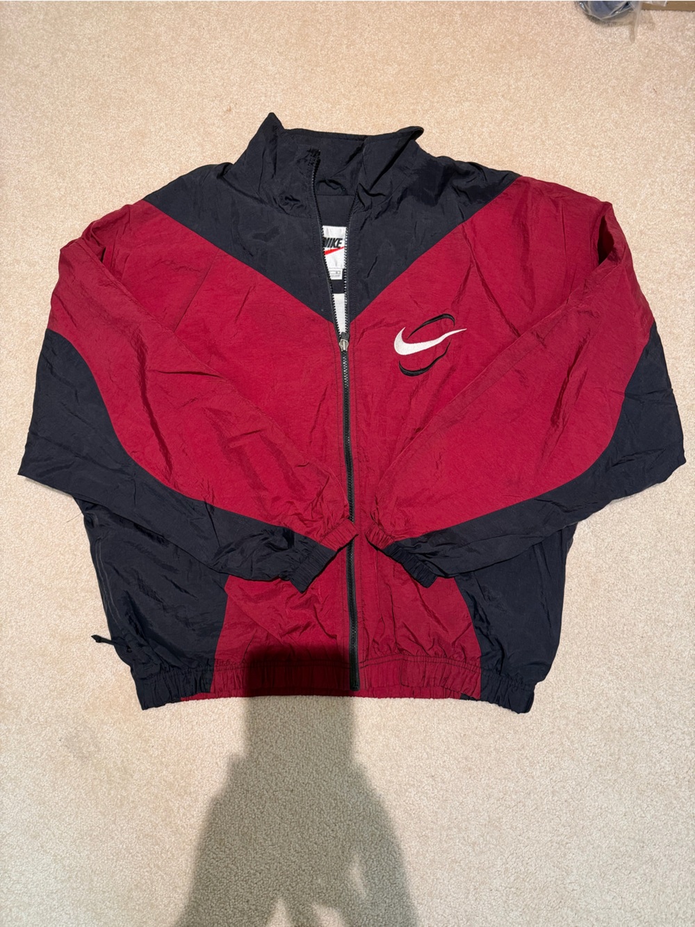 VINTAGE Nike Maroon and Black Track Joggers